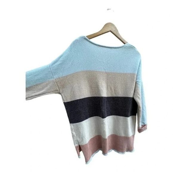 Soft Surroundings Lisbeth Striped Color Block Chenille Sweater VNeck Size XL - Picture 5 of 6